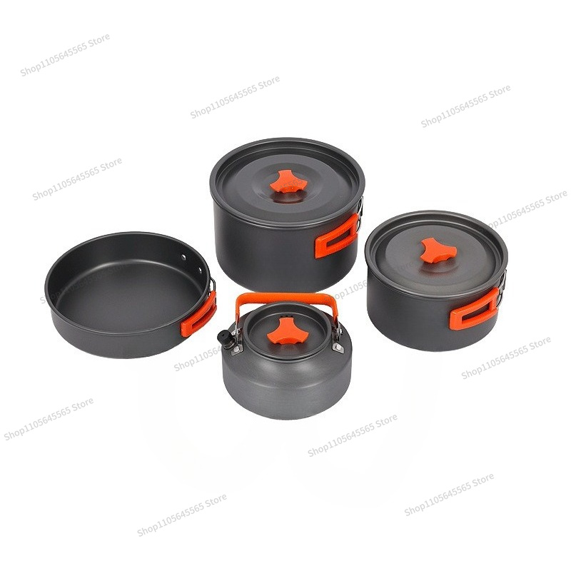 Camping Cooking Set For 4 - For Outdoor Camping Cookware 4-piece Set,