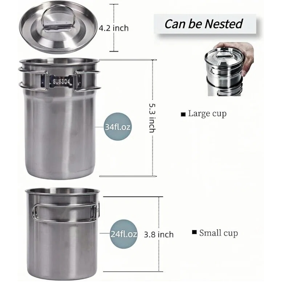 Foldable Camping Cups Mugs Cam - Camping Cooking Food 评论和价格
