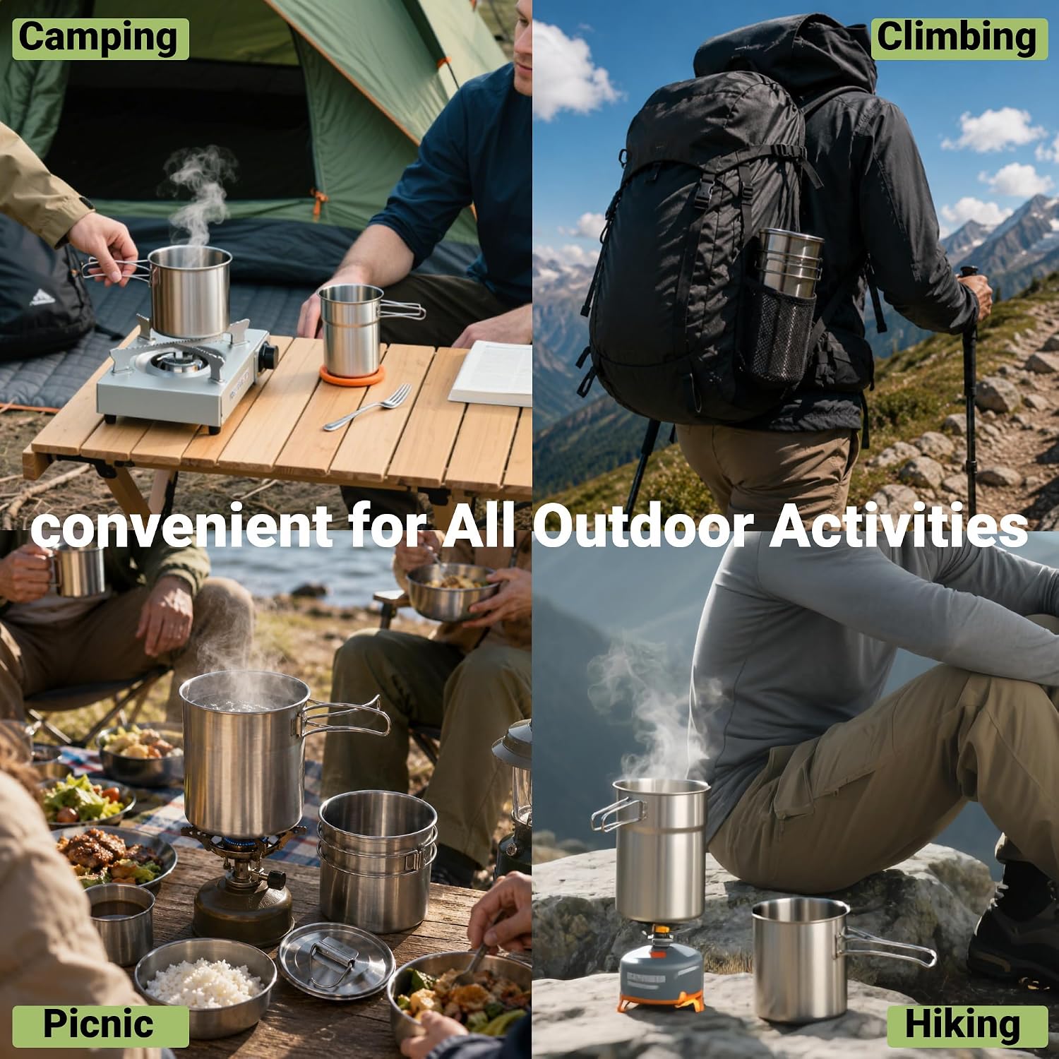 Foldable Camping Cups Mugs Cam - Camping Cooking Food 评论和价格