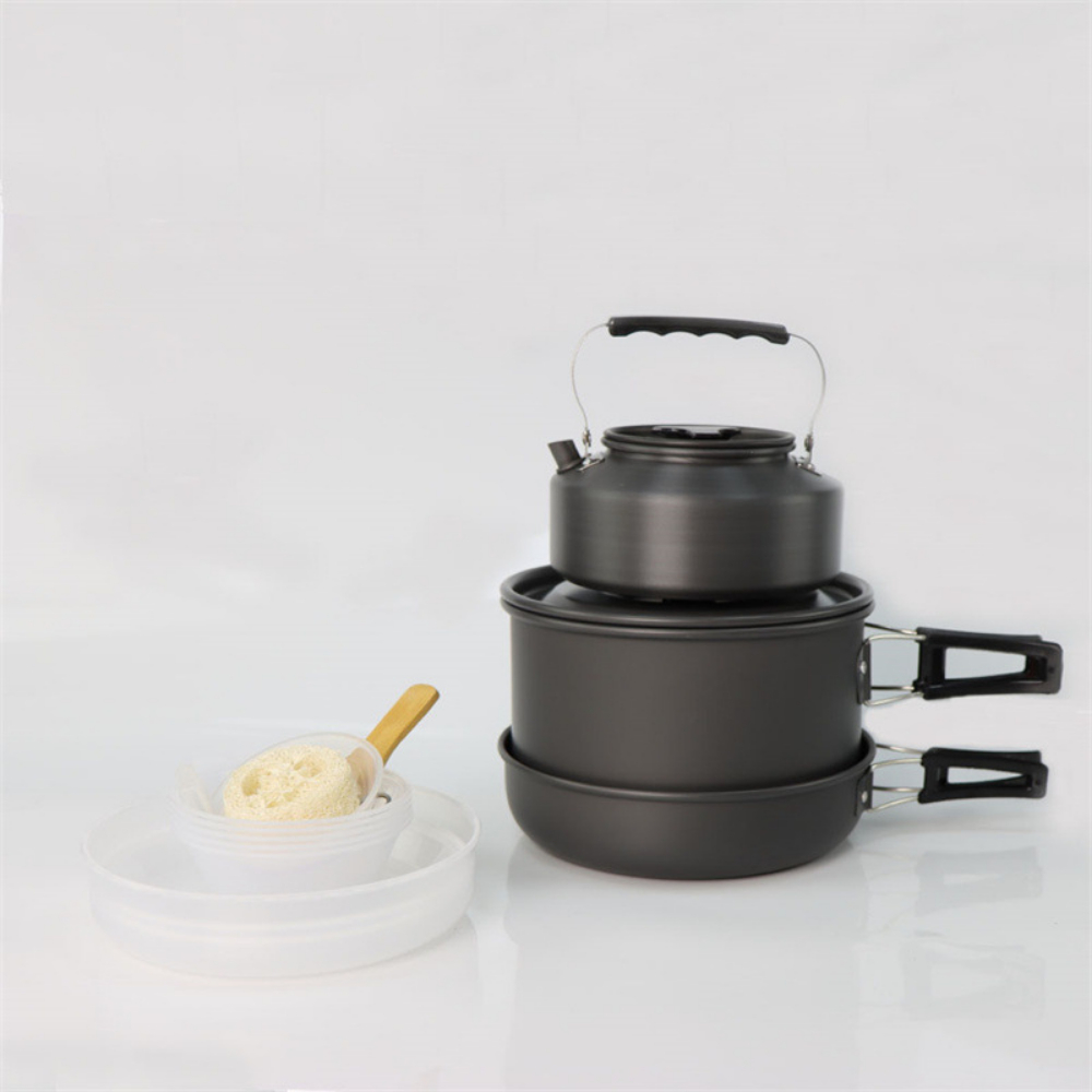 Lightweight Aluminum Alloy Out - Camping Cooking Set Large 评论和价格