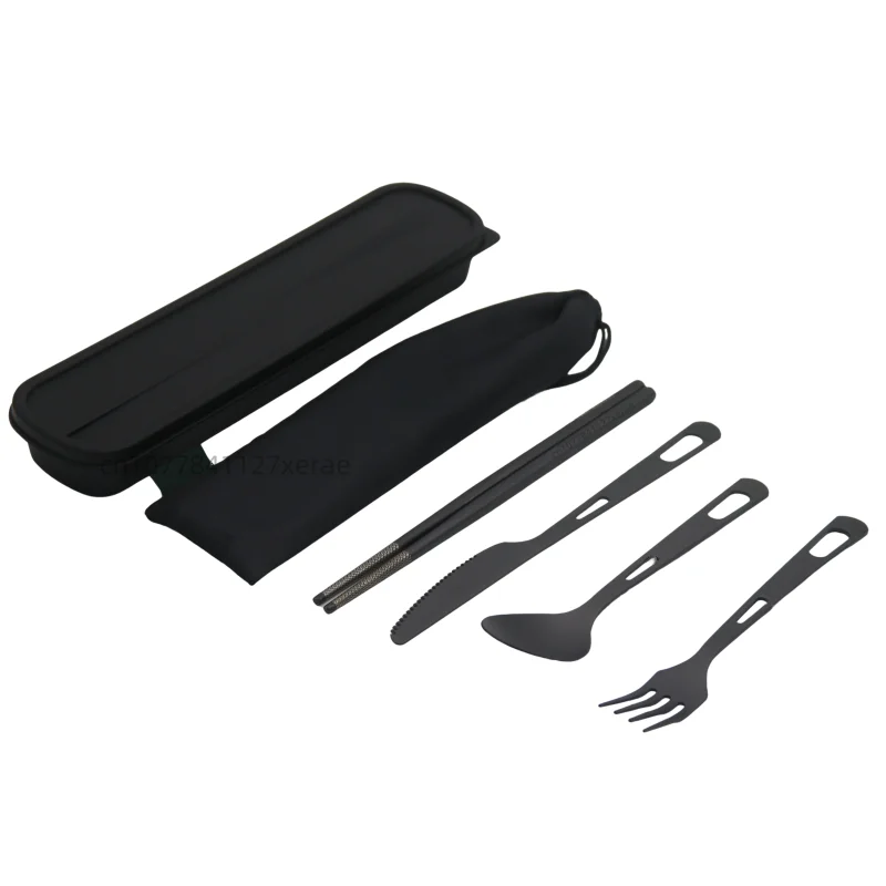 Pure Titanium Black Tableware  - Camping Cooking Set For 4 评论和价格
