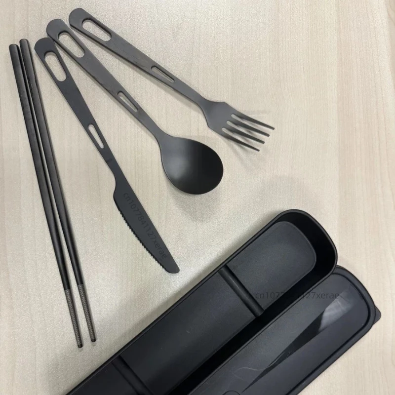 Pure Titanium Black Tableware  - Camping Cooking Set For 4 评论和价格