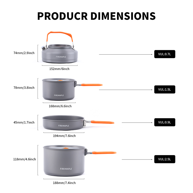 Fire Maple 4-5 Person Cookware - Camping Cooking Set For 4 评论和价格