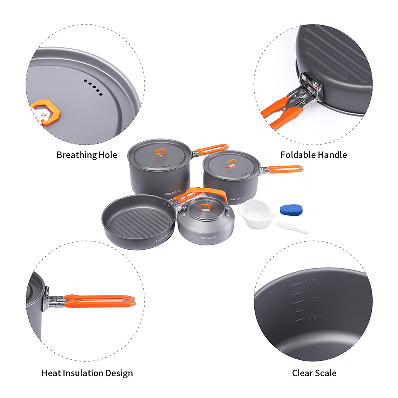 Fire Maple 4-5 Person Cookware - Camping Cooking Set For 4 评论和价格