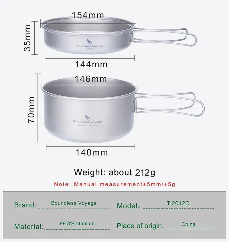 Boundless Voyage Titanium Pot  - Camping Cooking Set For 4 评论和价格