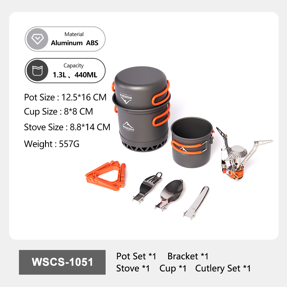 Widesea Portable Camping Cookw - Camping Cooking Set For 4 评论和价格