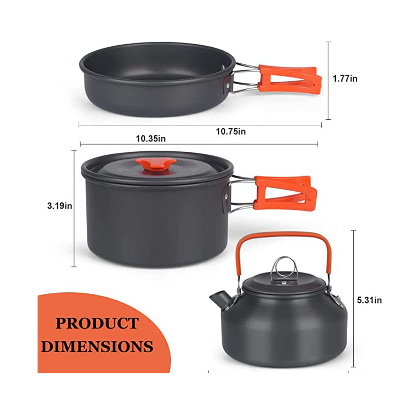 Aluminum Outdoor Camping Cookw - Camping Cooking Set For 4 评论和价格