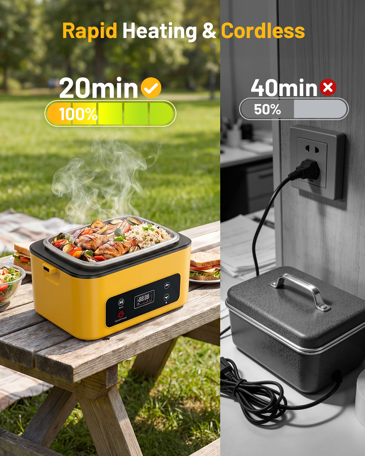 TaskStar Portable Heated Lunch - Camping Cooking Food 评论和价格