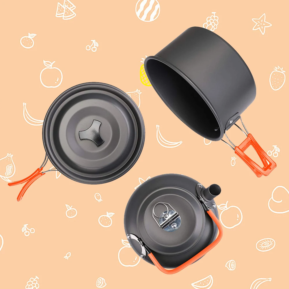 Camping Cookware Kit Kettle Po - Camping Cooking Set For 4 评论和价格