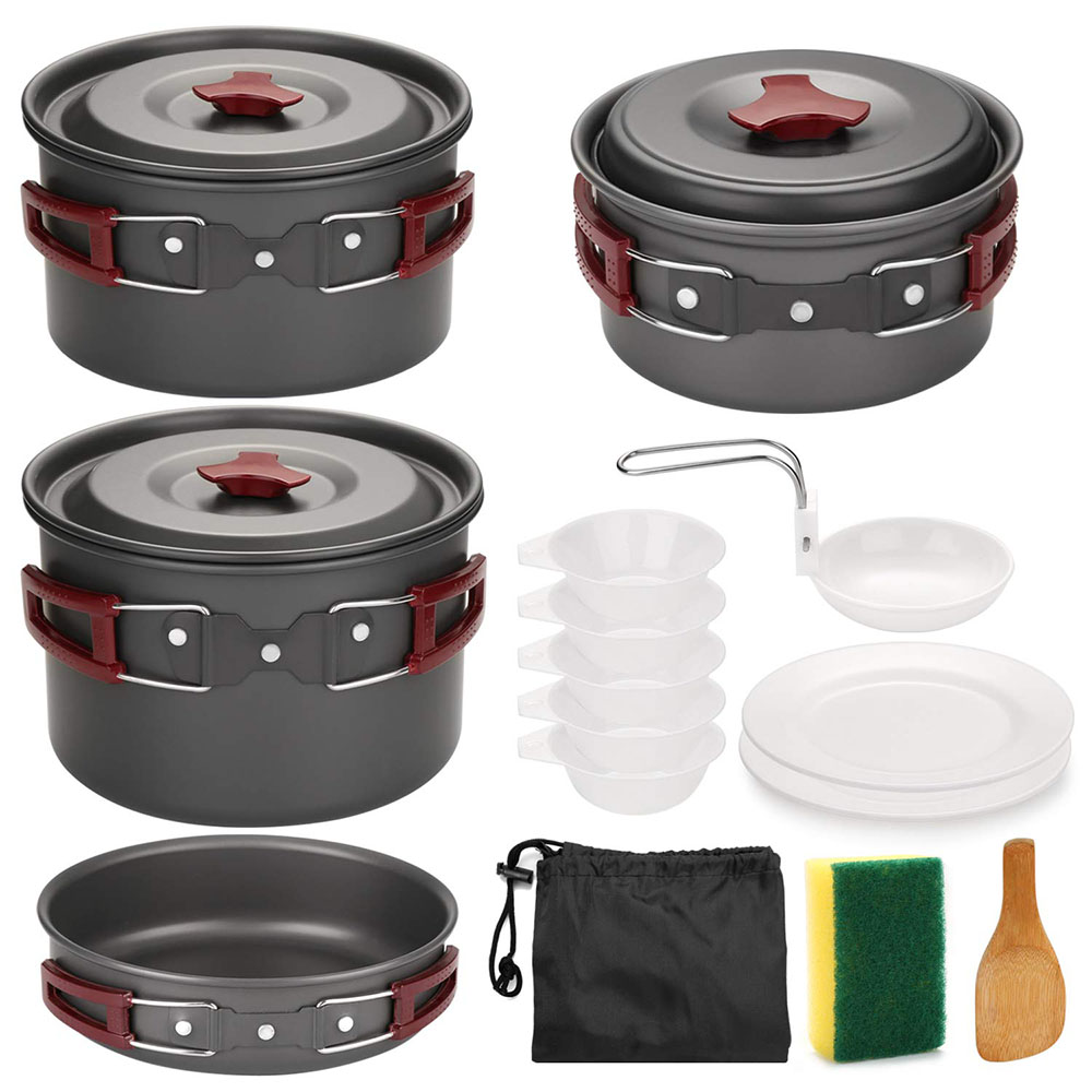 Outdoor Camping Cookware Kit N - Camping Cooking Set Large 评论和价格