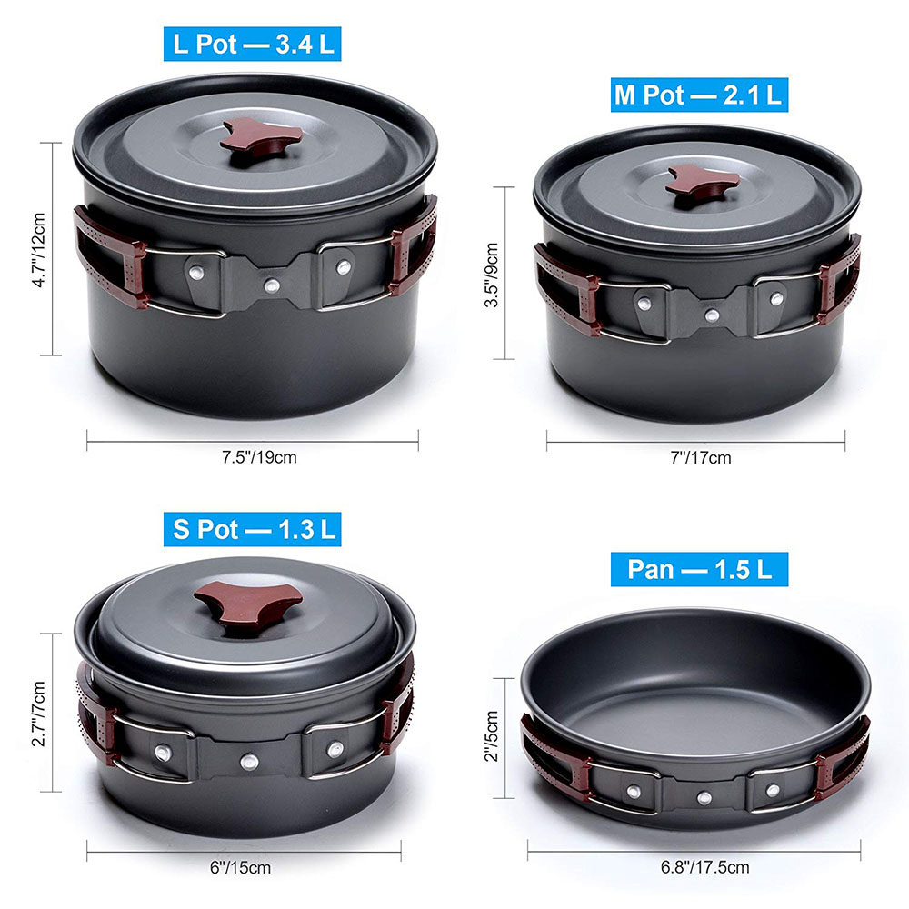 Outdoor Camping Cookware Kit N - Camping Cooking Set Large 评论和价格