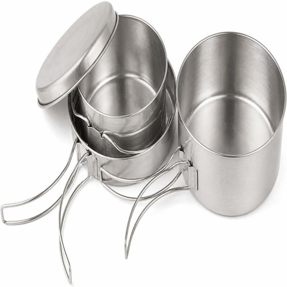 4 Pcs Stainless Steel Camping  - Camping Cooking Set For 4 评论和价格