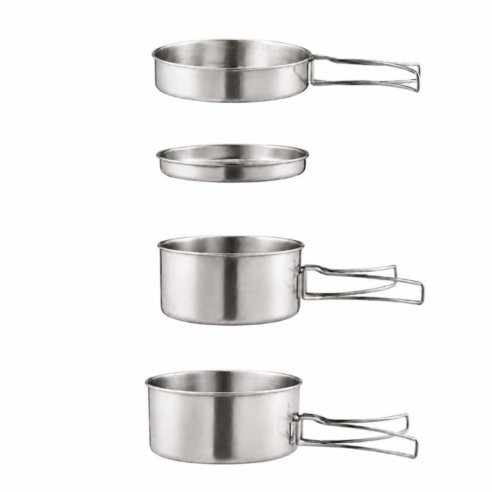 4 Pcs Stainless Steel Camping  - Camping Cooking Set For 4 评论和价格