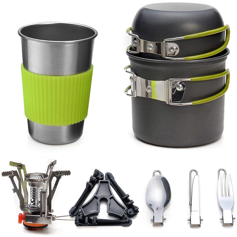 Camping Cookware Kit with Stov - Camping Cooking Utensil Set 评论和价格
