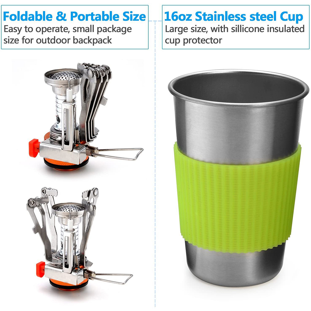 Camping Cookware Kit with Stov - Camping Cooking Utensil Set 评论和价格