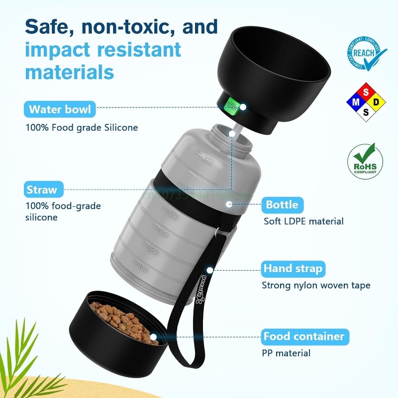 650ML Dog Water Bottle with 15 - Camping Cooking Food 评论和价格